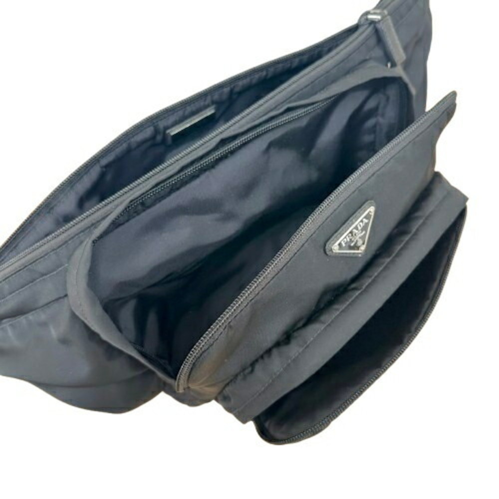 PRADA Black Leather Saffiano Shoulder Bag - Picture 7 of 10